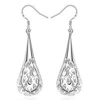 Women\'s S925 Silver Plated Hollow Out Drop Earrings(Color Preserving More Than A Year)