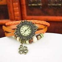 womens bracelet watch quartz leather band black white blue red orange  ...