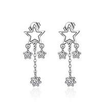 Women\'s Stud Earrings AAA Cubic Zirconia Tassel Zircon Platinum Plated Star Jewelry 147 Event/Party Gift Daily 1 pair