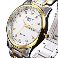 womens dress watch calendar quartz stainless steel band cool luxury si ...