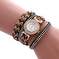Women\'s Quartz Casual Fashion Watch Simple Diamond Personality Bracelet Round Alloy Dial Watch Cool Watch Unique Watch
