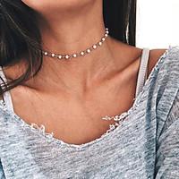 womens simple imitation pearls bead choker necklaces jewelry single st ...