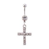 Women\'s Body Jewelry Navel Rings/Belly Piercing Crystal Rhinestone Unique Design Fashion Cross Jewelry Silver Jewelry Daily Casual 1pc