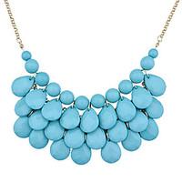 Women\'s Statement Necklaces Resin Gold Plated Drop Fashion White Blue Jewelry Party Daily Casual 1pc