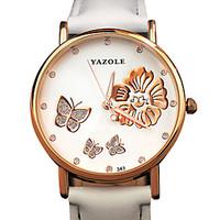 Women\'s Dress Watch Fashion Watch Wrist watch / Quartz PU Band Butterfly Flower Cool Casual Black White Red Brown