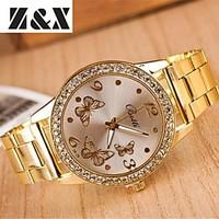 Women\'s Fashion Diamond Butterfly Mirror Quartz Analog Steel Belt Watch Cool Watches Unique Watches