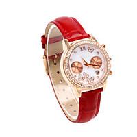 Women\'s Sport Watch Fashion Watch Quartz Pedometer Genuine Leather Band Charm Red