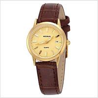 womens fashion watch quartz leather band black brown