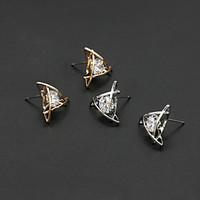 Women\'s Fashion Gold Plated Crystal Geometry Earrings