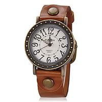 Women\'s Dress Watch Fashion Watch Wrist watch Quartz Silicone Band Vintage Brown
