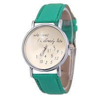 Women\'s Fashion Watch Quartz Leather Band Casual White Green Pink