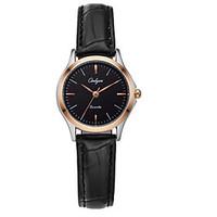 Women\'s Fashion Watch Quartz Water Resistant / Water Proof Leather Band Casual Black