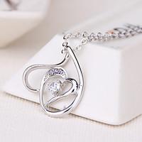 Women\'s Pendant Necklaces Jewelry Heart Jewelry Rhinestone Alloy Unique Design Euramerican Fashion Jewelry 147Party Other Ceremony