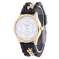 womens fashion watch quartz silicone band casual black purple