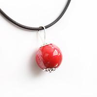 womens pendant necklaces ceramic classic fashion red jewelry party dai ...
