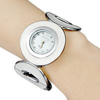 womens round dial alloy ring band quartz analog bracelet watch white c ...