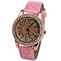 Womage 596 Quartz Watch Time Showed By 12 Arabic Numbers Leather Watch Band for Women Cool Watches Unique Watches Fashion Watch Strap Watch