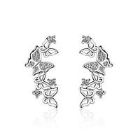 Women\'s Stud Earrings AAA Cubic Zirconia Animal Design Zircon Platinum Plated Bowknot Jewelry 147 Party/Evening Dailywear Gift 1 pair