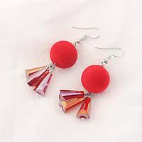 womens drop earrings tassels euramerican fashion copper glass ball jew ...