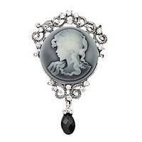 Women\'s Fashion Antique Silver Vintage Brooch Pins Jewelry Queen Rhinestone Water Drop Brooches For Women Gift