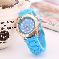 womens fashion watch quartz silicone band black white blue red green p ...