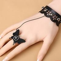Women\'s Ring Bracelet Vintage Gothic Leather Flower Animal Shape Jewelry For Halloween 1pc