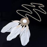 Women\'s New Women Hot Fashion Popular Feather Tassel Long Chain Necklace