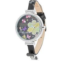 Women\'s Fashion Watch Quartz Leather Band Black Green Purple