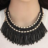Women\'s Collar Necklace Statement Necklaces Resin Alloy Tassels Fashion Gold Black Gray Blue Rainbow Jewelry Party 1pc
