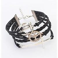 womens leather bracelet turkish fashion vintage punk leather alloy cir ...