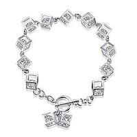 Women\'s Chain Bracelet AAA Cubic Zirconia Natural Friendship Gothic Movie Jewelry Fashion Vintage Punk Hip-Hop LuxurySterling Silver