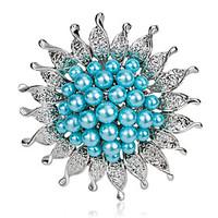 womens fashion alloypearl flower brooches pin partydailywedding luxury ...