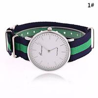 womens fashion watch quartz fabric band stripe multi colored