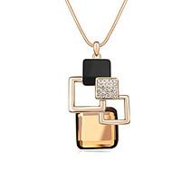 Women\'s Pendant Necklaces Crystal Chrome Square Euramerican Fashion Jewelry For Wedding Party Birthday Congratulations 1pc