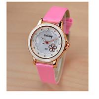 Women\'s Sport Watch Quartz Leather Band Vintage Black White Red Pink