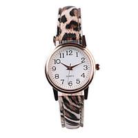 Women\'s Fashion Watch Quartz PU Band Leopard Multi-Colored