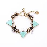 Women\'s Chain Bracelet Jewelry Friendship Fashion Alloy Triangle Shape Blue Jewelry For Wedding Anniversary 1pc