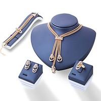 Women\'s Jewelry Set Rhinestone Euramerican Fashion Alloy Irregular 1 Necklace 1 Pair of Earrings 1 Bracelet 1 Ring For Wedding 1 Set