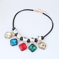 womens statement necklaces square glass alloy euramerican fashion jewe ...