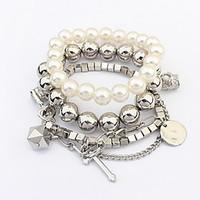 Women\'s Wrap Bracelet Jewelry Fashion Vintage Pearl Rhinestone Alloy Irregular Jewelry For Party Special Occasion Gift 1pc