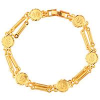 Women\'s Men\'s Chain Bracelet Jewelry Fashion Gold Copper Gold Plated Alphabet Shape Gold Jewelry ForWedding Party Special Occasion