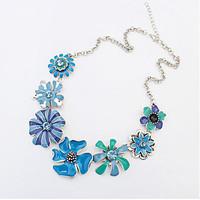 womens pendant necklaces alloy flower sunflower fashion orange blue je ...