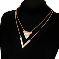 Women\'s Pendant Necklaces Geometric Turquoise Alloy Unique Design Geometric Jewelry For Party Daily Casual 1pc