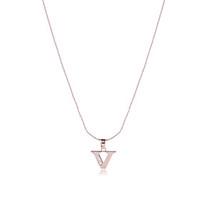 Women\'s Men\'s Pendant Necklaces AAA Cubic Zirconia Alphabet Shape Rose Gold Zircon CopperDangling Style Initial Jewelry Victorian
