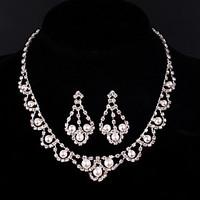 womens silveralloy weddingparty jewelry drop white rhinestonescrystald ...