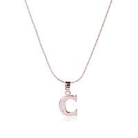 Women\'s Men\'s Pendant Necklaces AAA Cubic Zirconia Alphabet Shape Rose Gold Zircon CopperUnique Design Dangling Style Initial Jewelry