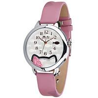 womens fashion watch quartz leather band black brown pink