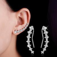 womens fine 925 silverrose gold stud clip earrings with aaa zircon gif ...