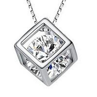 Women\'s Pendant Necklaces Sterling Silver Zircon Cubic Zirconia Jewelry Basic Silver Jewelry Casual 1pc