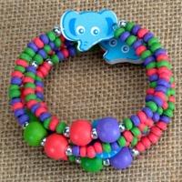 wooden wrap elephant bracelet